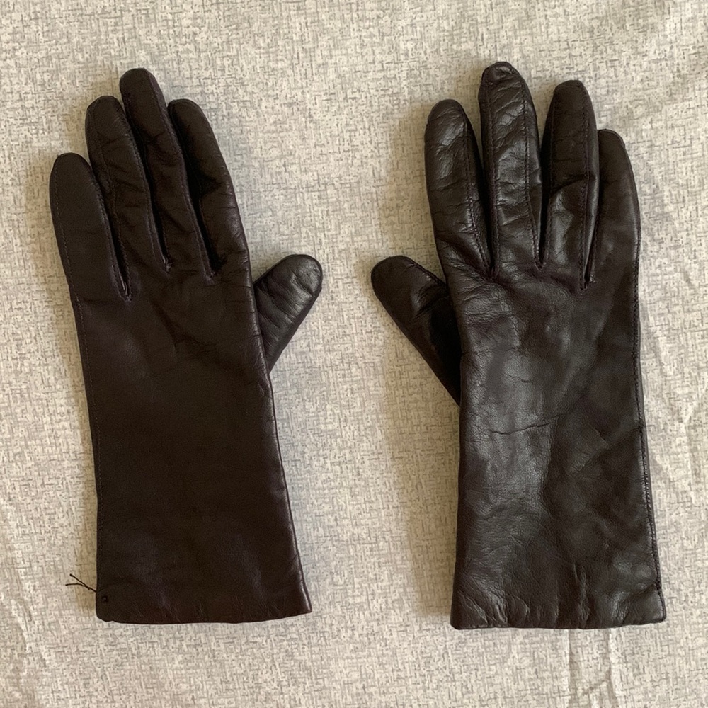 Black Faux leather gloves with soft warm fabric inside